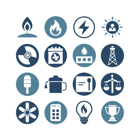 Energy and Power Icon Set Collection Vector for UI Documents Websites and Mobile Applicationsのイラスト素材