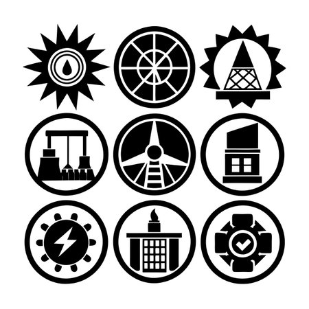 Energy and Power Icon Set Collection Vector for UI Documents Websites and Mobile Applicationsのイラスト素材