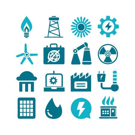 Energy and Power Icon Set Collection Vector for UI Documents Websites and Mobile Applicationsのイラスト素材