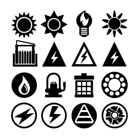 Energy and Power Icon Set Collection Vector for UI Documents Websites and Mobile Applicationsのイラスト素材
