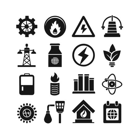 Energy and Power Icon Set Collection Vector for UI Documents Websites and Mobile Applicationsのイラスト素材