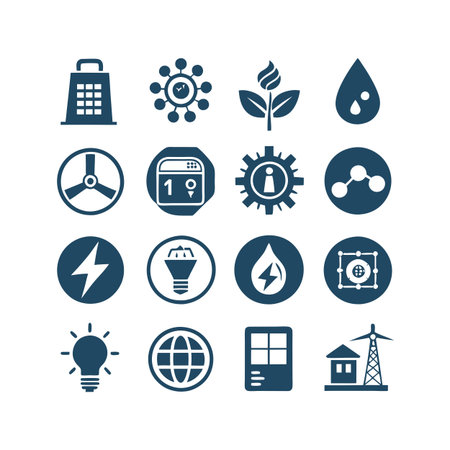 Energy and Power Icon Set Collection Vector for UI Documents Websites and Mobile Applicationsのイラスト素材