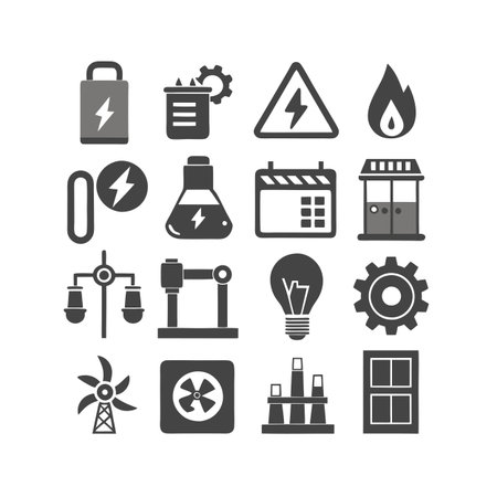 Energy and Power Icon Set Collection Vector for UI Documents Websites and Mobile Applicationsのイラスト素材