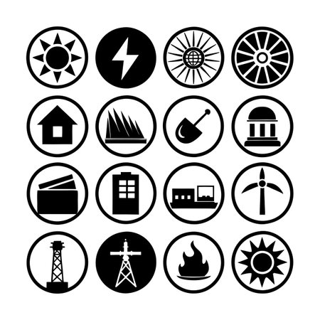 Energy and Power Icon Set Collection Vector for UI Documents Websites and Mobile Applicationsのイラスト素材