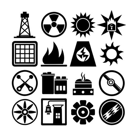 Energy and Power Icon Set Collection Vector for UI Documents Websites and Mobile Applicationsのイラスト素材