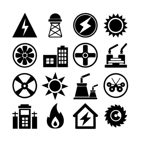 Energy and Power Icon Set Collection Vector for UI Documents Websites and Mobile Applicationsのイラスト素材