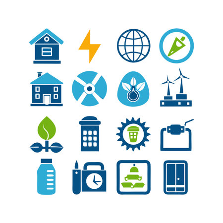 Energy and Power Icon Set Collection Vector for UI Documents Websites and Mobile Applicationsのイラスト素材