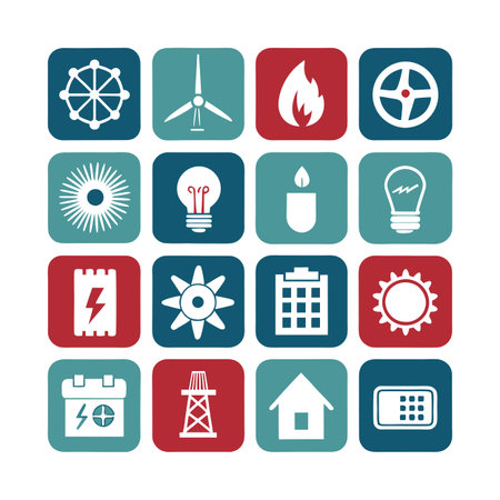 Energy and Power Icon Set Collection Vector for UI Documents Websites and Mobile Applicationsのイラスト素材