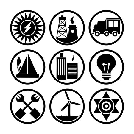 Energy and Power Icon Set Collection Vector for UI Documents Websites and Mobile Applicationsのイラスト素材