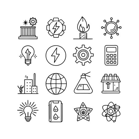 Energy and Power Icon Set Collection Vector for UI Documents Websites and Mobile Applicationsのイラスト素材