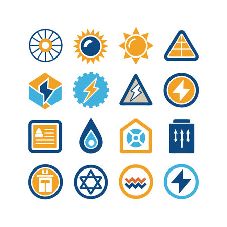 Energy and Power Icon Set Collection Vector for UI Documents Websites and Mobile Applicationsのイラスト素材