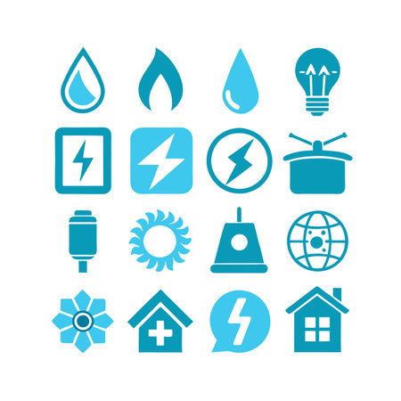 Energy and Power Icon Set Collection Vector for UI Documents Websites and Mobile Applicationsのイラスト素材