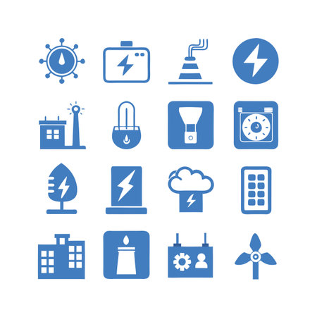 Energy and Power Icon Set Collection Vector for UI Documents Websites and Mobile Applicationsのイラスト素材