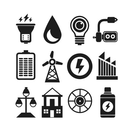 Energy and Power Icon Set Collection Vector for UI Documents Websites and Mobile Applicationsのイラスト素材