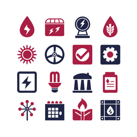 Energy and Power Icon Set Collection Vector for UI Documents Websites and Mobile Applicationsのイラスト素材