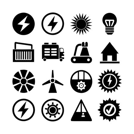 Energy and Power Icon Set Collection Vector for UI Documents Websites and Mobile Applicationsのイラスト素材