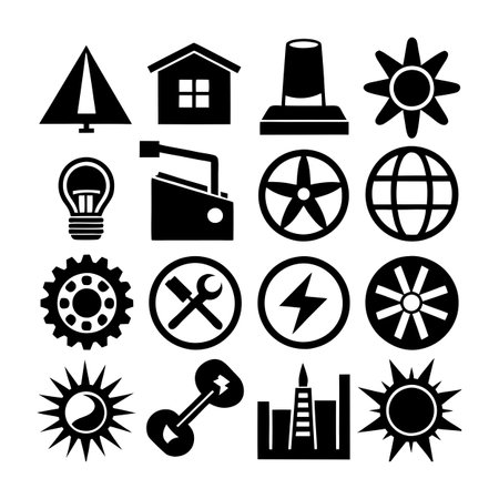 Energy and Power Icon Set Collection Vector for UI Documents Websites and Mobile Applicationsのイラスト素材