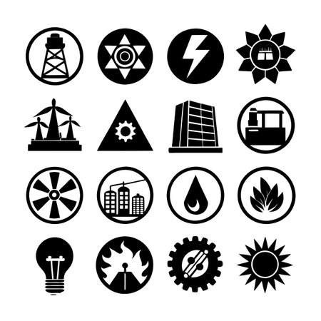 Energy and Power Icon Set Collection Vector for UI Documents Websites and Mobile Applicationsのイラスト素材