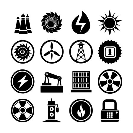 Energy and Power Icon Set Collection Vector for UI Documents Websites and Mobile Applicationsのイラスト素材
