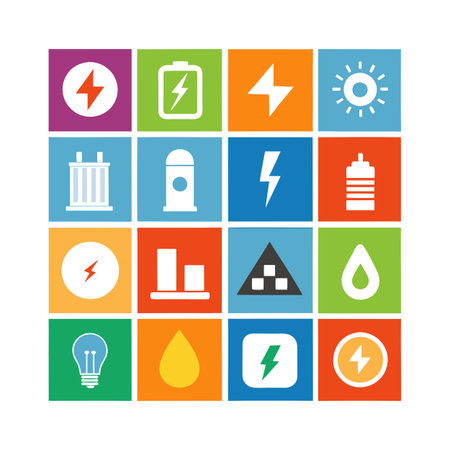 Energy and Power Icon Set Collection Vector for UI Documents Websites and Mobile Applicationsのイラスト素材