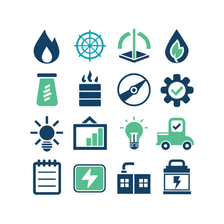 Energy and Power Icon Set Collection Vector for UI Documents Websites and Mobile Applicationsのイラスト素材