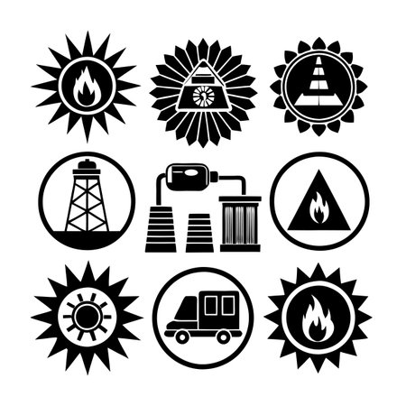 Energy and Power Icon Set Collection Vector for UI Documents Websites and Mobile Applicationsのイラスト素材