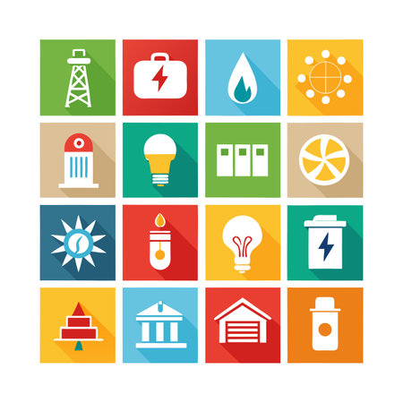 Energy and Power Icon Set Collection Vector for UI Documents Websites and Mobile Applicationsのイラスト素材