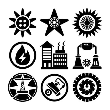 Energy and Power Icon Set Collection Vector for UI Documents Websites and Mobile Applicationsのイラスト素材