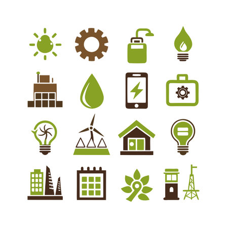 Energy and Power Icon Set Collection Vector for UI Documents Websites and Mobile Applicationsのイラスト素材