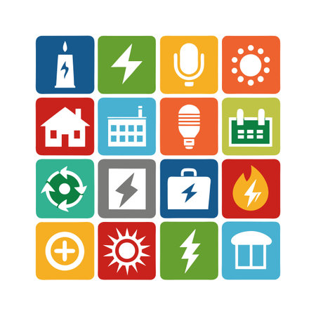 Energy and Power Icon Set Collection Vector for UI Documents Websites and Mobile Applicationsのイラスト素材