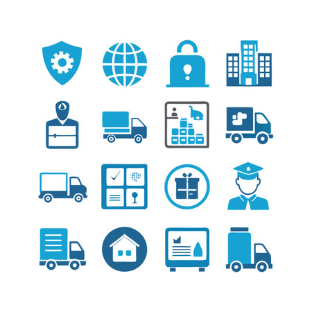 Logistics and Delivery Icon Set Collection Vector for UI Documents Websites and Mobile Applicationsのイラスト素材