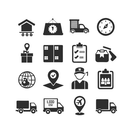 Logistics and Delivery Icon Set Collection Vector for UI Documents Websites and Mobile Applicationsのイラスト素材