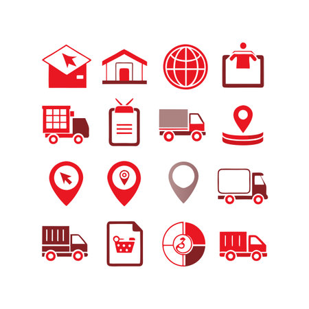 Logistics and Delivery Icon Set Collection Vector for UI Documents Websites and Mobile Applicationsのイラスト素材