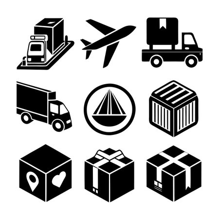 Logistics and Delivery Icon Set Collection Vector for UI Documents Websites and Mobile Applicationsのイラスト素材