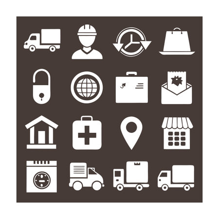 Logistics and Delivery Icon Set Collection Vector for UI Documents Websites and Mobile Applicationsのイラスト素材