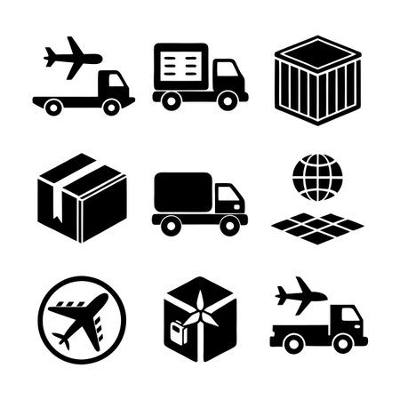 Logistics and Delivery Icon Set Collection Vector for UI Documents Websites and Mobile Applicationsのイラスト素材