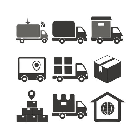 Logistics and Delivery Icon Set Collection Vector for UI Documents Websites and Mobile Applicationsのイラスト素材