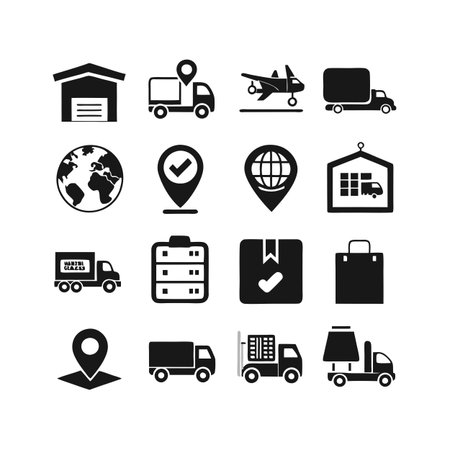 Logistics and Delivery Icon Set Collection Vector for UI Documents Websites and Mobile Applicationsのイラスト素材