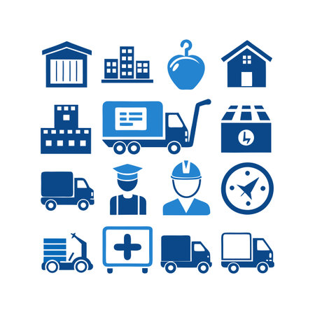 Logistics and Delivery Icon Set Collection Vector for UI Documents Websites and Mobile Applicationsのイラスト素材