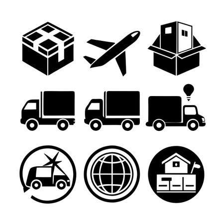 Logistics and Delivery Icon Set Collection Vector for UI Documents Websites and Mobile Applicationsのイラスト素材