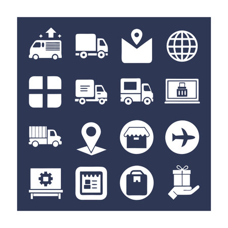 Logistics and Delivery Icon Set Collection Vector for UI Documents Websites and Mobile Applicationsのイラスト素材