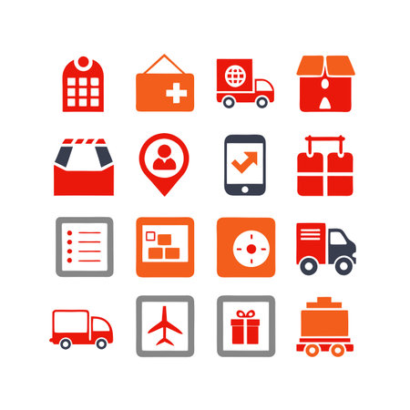 Logistics and Delivery Icon Set Collection Vector for UI Documents Websites and Mobile Applicationsのイラスト素材