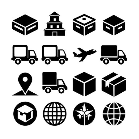Logistics and Delivery Icon Set Collection Vector for UI Documents Websites and Mobile Applicationsのイラスト素材