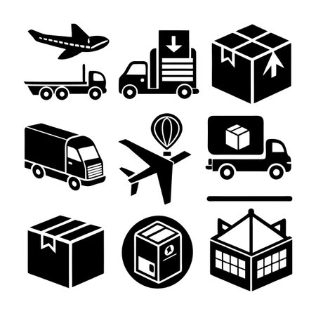Logistics and Delivery Icon Set Collection Vector for UI Documents Websites and Mobile Applicationsのイラスト素材