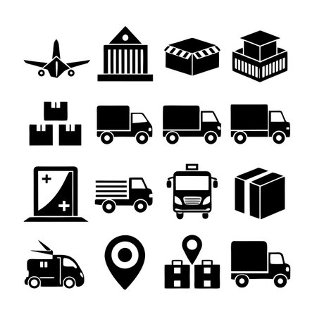 Logistics and Delivery Icon Set Collection Vector for UI Documents Websites and Mobile Applicationsのイラスト素材