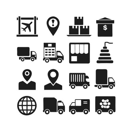 Logistics and Delivery Icon Set Collection Vector for UI Documents Websites and Mobile Applicationsのイラスト素材