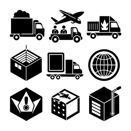 Logistics and Delivery Icon Set Collection Vector for UI Documents Websites and Mobile Applicationsのイラスト素材