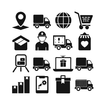 Logistics and Delivery Icon Set Collection Vector for UI Documents Websites and Mobile Applicationsのイラスト素材