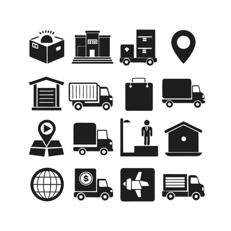 Logistics and Delivery Icon Set Collection Vector for UI Documents Websites and Mobile Applicationsのイラスト素材