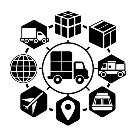 Logistics and Delivery Icon Set Collection Vector for UI Documents Websites and Mobile Applicationsのイラスト素材